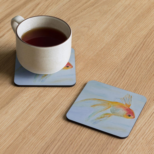 Goldfish Cork-back coaster