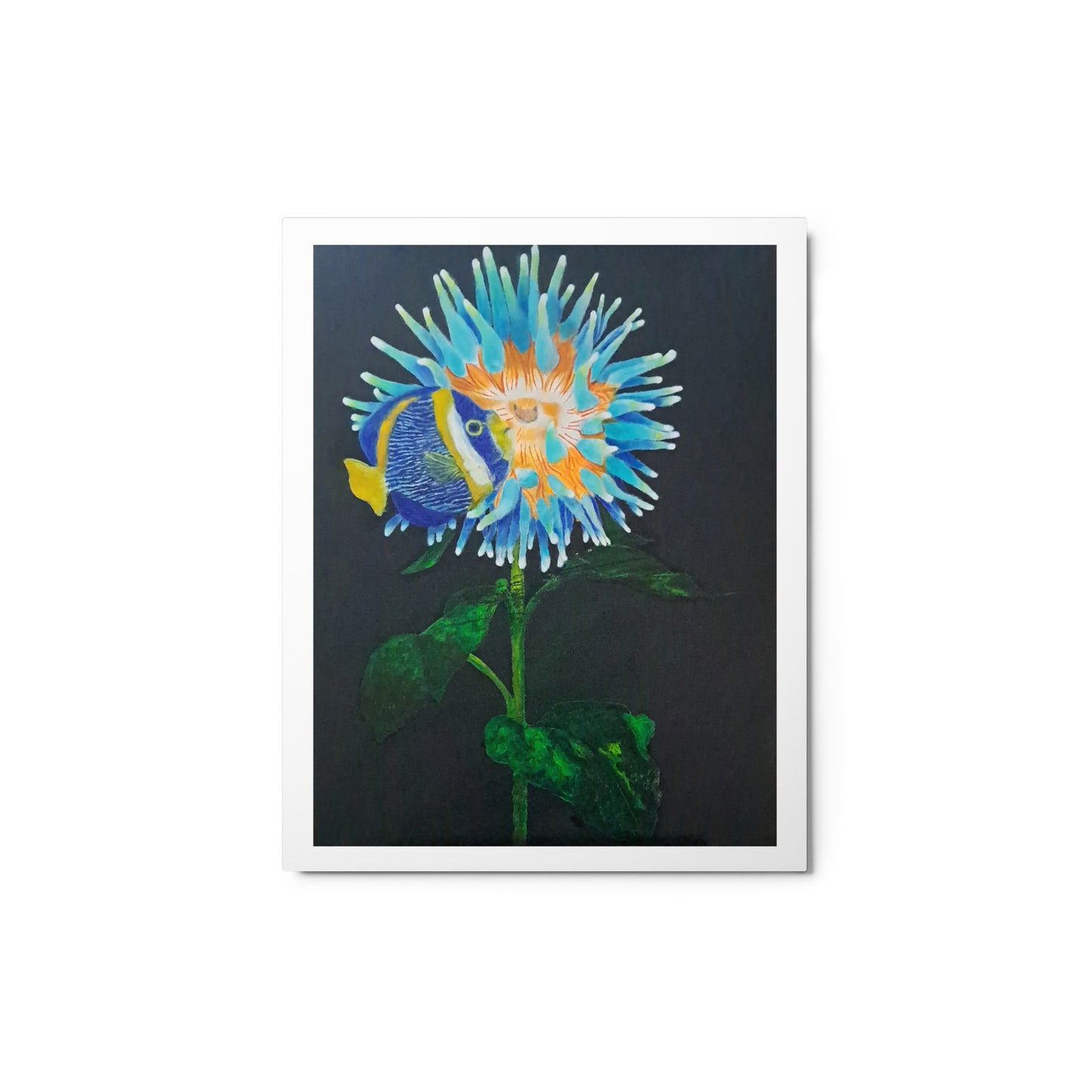 Anemone and Yellow Angel Fish Metal prints