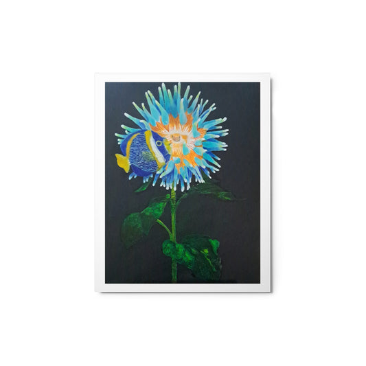 Anemone and Yellow Angel Fish Metal prints